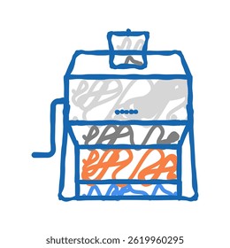 tombola drum doodle icon sketch vector. tombola drum sign. isolated symbol illustration
