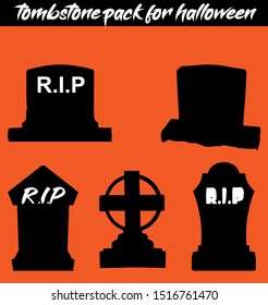 tombstone with black silhouette style and writing R.I.P