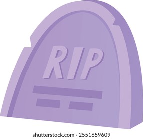 Tombstone cartoon icon. Death symbol. Grave burial isolated on white background