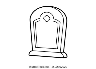 Tombstone, , Cartoon-Stil, fette Linien, klare fette Linien, auf weißem Hintergrund.