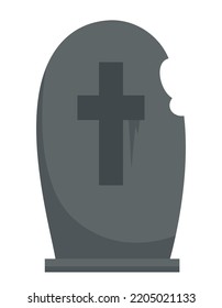 Tombstone in cartoon style. Halloween design element.