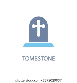 Tombstone concept line icon. Simple element illustration. Tombstone concept outline symbol design.