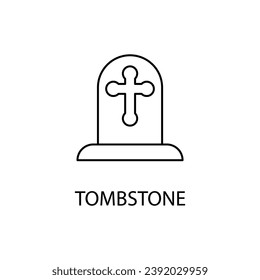 Tombstone concept line icon. Simple element illustration. Tombstone concept outline symbol design.
