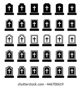 tombstone cross black symbol vector