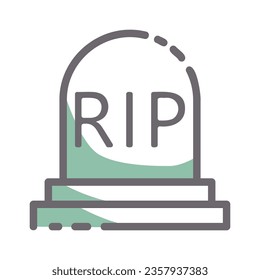 tombstone dead two tones icon


