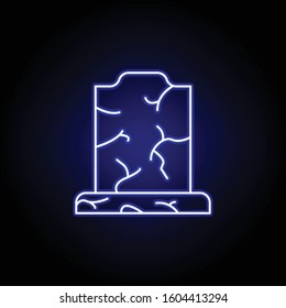 tombstone, death outline blue neon icon. detailed set of death illustrations icons. can be used for web, logo, mobile app, UI, UX