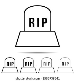 Tombstone different shapes icon. Simple thin line, outline vector of halloween icons for ui and ux, website or mobile application