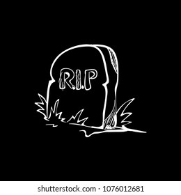 tombstone doodle icon vector 