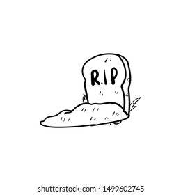 tombstone doodle icon vector hand drawing 