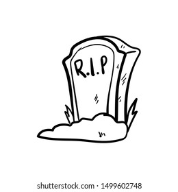 tombstone doodle icon vector hand drawing 