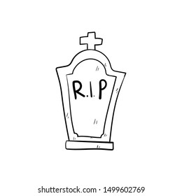 tombstone doodle icon vector hand drawing 