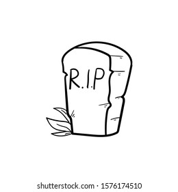 tombstone doodle icon vector hand drawing 