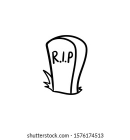 tombstone doodle icon vector hand drawing 