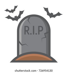 Tombstone filled outline icon, halloween and scary, grave sign vector graphics, a colorful line pattern on a white background, eps 10.