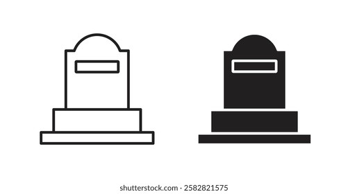 Tombstone filled and outlined icons vectors on white background