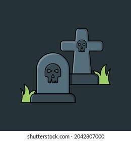 Tombstone flat design simple icon