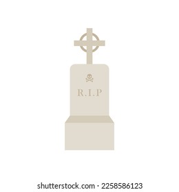 tombstone flat design vector illustration. grave and graveyard symbol. gravestone vector