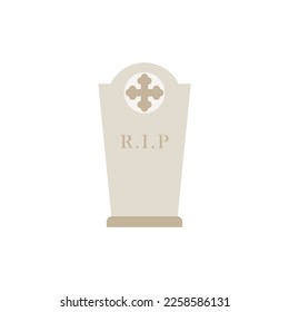 tombstone flat design vector illustration. grave and graveyard symbol. gravestone vector