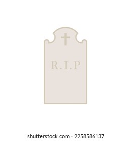 tombstone flat design vector illustration. grave and graveyard symbol. gravestone vector