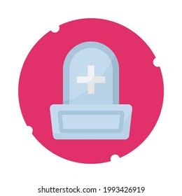 Tombstone flat icon. Cemetery object iocn