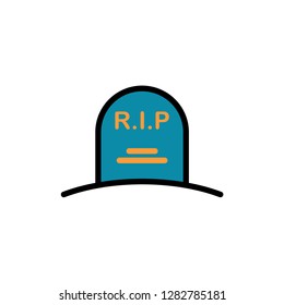 Tombstone flat vector icon sign symbol