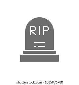 Tombstone, grave, gravestones gray icon. Isolated on white background