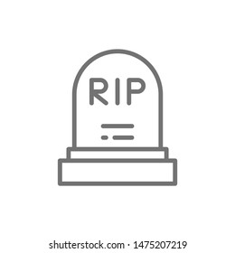 Tombstone, grave, gravestones line icon. Isolated on white background