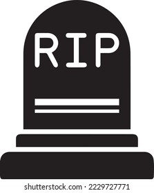 tombstone grave icon. halloween grave icon. Gravestone vector illustration. Rip tombstone flat icon. Headstone, tombstone or gravestone death sign