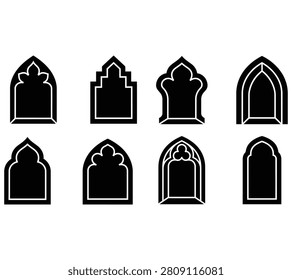Tombstone Grave Silhouette Vector Set Graphic Illustration Design
