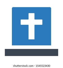 Tombstone, grave vector icon illustration 