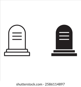 Tombstone, gravestone, headstone, funeral, death icon set.
