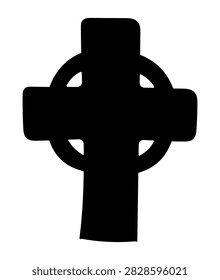 Tombstone, gravestone, headstone, stone cross illustration isolated. Graveyard, burial, cemetery, death, Halloween landscape, scene clip art, design element. Hand drawn vector