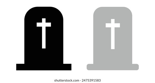 tombstone or gravestone with RIP  Rest in Peace for the dead flat vector icon for games and websites. Simple flat modern design. Vector illustration. Eps file 54.