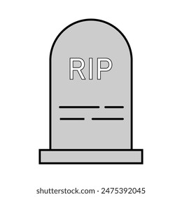 tombstone or gravestone with RIP  Rest in Peace for the dead flat vector icon for games and websites. Simple flat modern design. Vector illustration. Eps file 51.