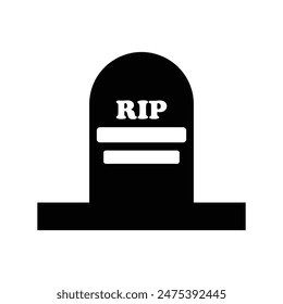 tombstone or gravestone with RIP  Rest in Peace for the dead flat vector icon for games and websites. Simple flat modern design. Vector illustration. Eps file 31.
