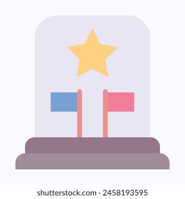 Tombstone, Graveyard Funeral Vector Icon.