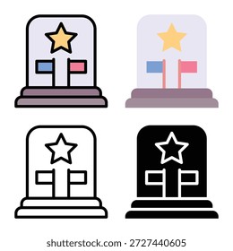 Lápida, ícono de Vector funerario de cementerio. Adecuado Para App Móviles, App De Web Y Medios Impresos. Múltiples iconos de estilo, 