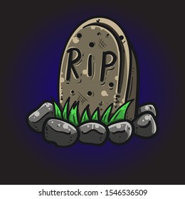 Tombstone Graveyard vector mystical Illustration