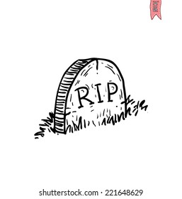  Tombstone halloween icon. vector illustration.
