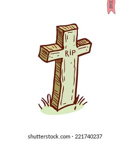  Tombstone halloween icon. vector illustration.