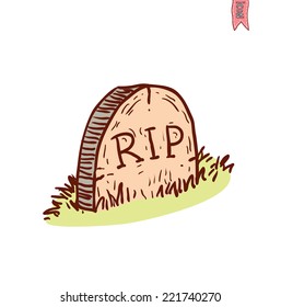   Tombstone halloween icon. vector illustration.