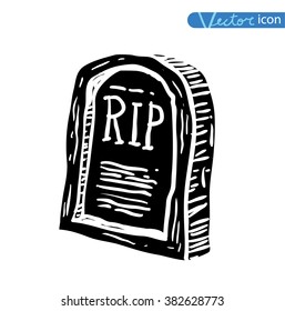  Tombstone halloween icon. vector illustration.