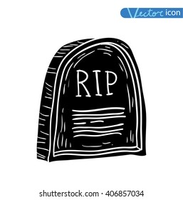 Tombstone halloween icon. vector illustration.