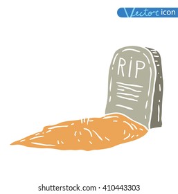 Tombstone halloween icon. vector illustration.