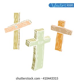 Tombstone halloween icon. vector illustration.