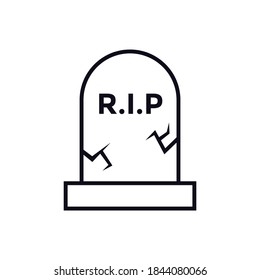 Tombstone halloween line icon vector illustration logo template for many purpose.