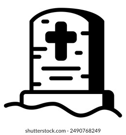 Tombstone halloween object icon illustration