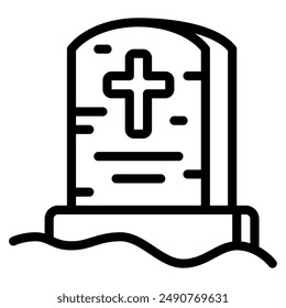 Tombstone halloween object icon illustration