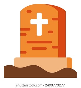 Tombstone halloween object icon illustration