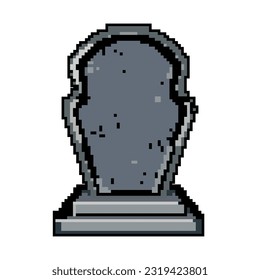 tombstone headstone game pixel art retro vector. bit tombstone headstone. old vintage illustration